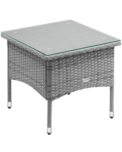 Beistelltisch Eckig Aluminium Schwarz 50 Zentimeter